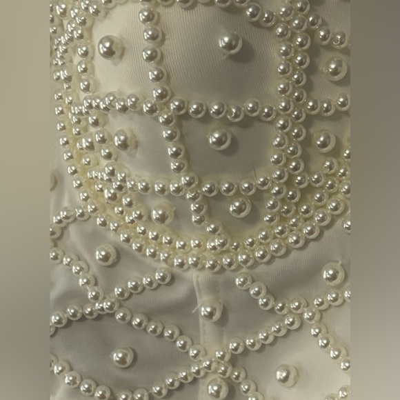 {SHEIN} Faux Pearl Beaded Bustier Corset Cami Top Women's size S - Picture 3 of 10